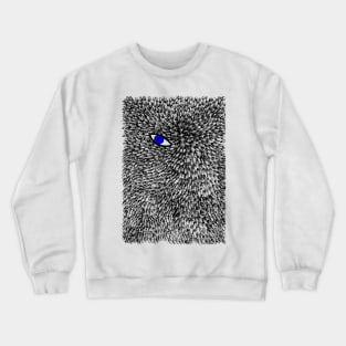 Blue Evil Eye in Feather Mystic Pattern Crewneck Sweatshirt